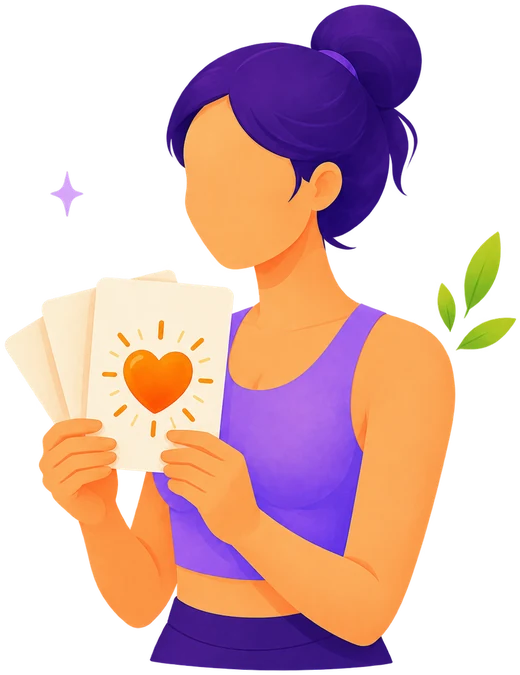 A person holding a deck of flashcards